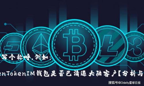 自己写个称呼，例如：

TokenTokenIM钱包是否已清退大陆客户？分析与解读
